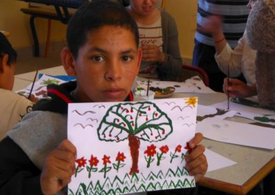 Animation collège de Ouarzazate Maroc François Beaumont stages de peinture