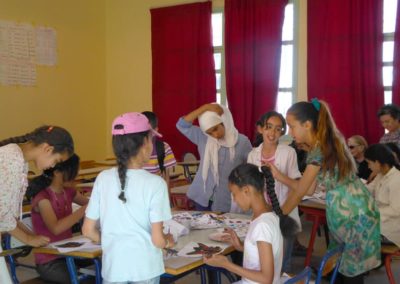 Animation collège de Ouarzazate Maroc François Beaumont stages de peinture