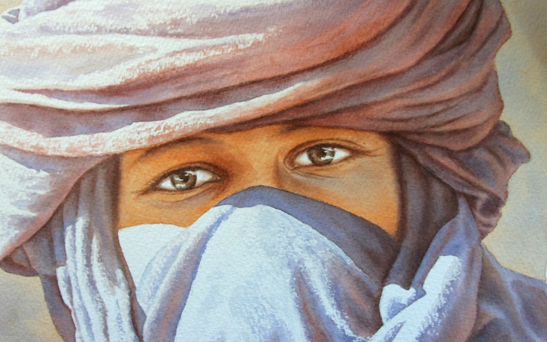 Pas à pas aquarelle « Regard Touareg »